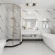 Bathroom Wall Panel - 1000mm x 2400mm x 10mm Charcoal Carrara Marble Super Matt