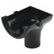 FloPlast Half Round Gutter Stopend Outlet - 112mm Black