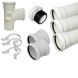 Ring Seal Soil Stack Complete Kit - With External Air Valve - 110mm White