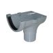 FloPlast Half Round Gutter Stopend Outlet - 112mm Grey