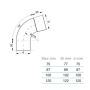Lindab Steel Downpipe Bend with Socket 45 - 75mm Black