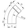 Lindab Steel Downpipe Bend with Socket 45 - 87mm Dark Red