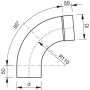 Lindab Steel Downpipe Bend with Socket 85 - 87mm Black