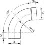 Lindab Steel Downpipe Bend with Socket 85 - 87mm Dark Red