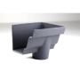 Cast Iron Moulded Ogee Gutter Right Hand Stopend Outlet - 100mm for 75mm Downpipe Primed