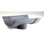 Cast Iron Beaded Half Round Gutter Running Outlet - 125mm for 75mm Downpipe Primed