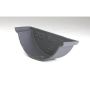 Cast Iron Beaded Half Round Gutter External Stopend - 125mm Primed