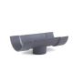 Cast Iron Half Round Gutter Running Outlet - 100mm for 75mm Downpipe Primed