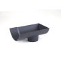 Cast Iron Half Round Gutter Stopend Outlet - 100mm for 75mm Downpipe Primed