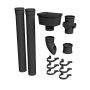 FloPlast 110mm Industrial/Xtraflo Downpipe Kit - Hopper w Access Pipe - Black