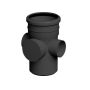 FloPlast 110mm Industrial/Xtraflo Downpipe Kit - Hopper w Access Pipe - Black
