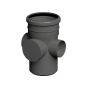FloPlast 110mm Industrial/Xtraflo Downpipe Kit - Swan Neck w Access Pipe - Grey