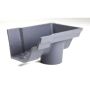 Cast Iron Notts Ogee Gutter Right Hand Stopend Outlet - 115mm for 75mm Downpipe Primed