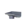 Cast Iron Ogee Gutter Left Hand Stopend Outlet - 125mm for 65mm Downpipe Primed