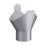 Lindab Steel Gutter Outlet 75mm - 150mm Silver Metallic