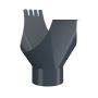Lindab Steel Gutter Outlet 100mm - 190mm Graphite