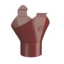 Lindab Steel Gutter Outlet 87mm - 125mm Dark Red