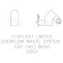 FloPlast Overflow Bend - 135 Degree x 21.5mm White