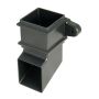 FloPlast Cast Iron Effect Square Downpipe Shoe with Fixing Lugs - 65mm