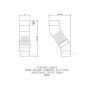 FloPlast Square Downpipe Adjustable Offset Bend - 65mm Black