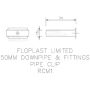 FloPlast Mini Gutter Downpipe Clip - 50mm Black - Pack of 2