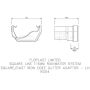 FloPlast PVC Square to Cast Iron Ogee Left Hand Guter Adaptor - White