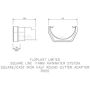 FloPlast PVC Square to Cast Iron Half Round Gutter Adaptor - Brown