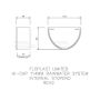 FloPlast Deepflow/ Hi-Cap Gutter Internal Stopend - 115mm x 75mm Anthracite Grey