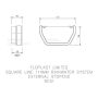 FloPlast Square Gutter External Stopend - 114mm Black - Pack of 2