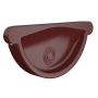 Lindab Steel Gutter Self-Locking Stop End - 100mm Dark Red