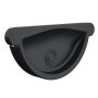 Lindab Steel Gutter Self-Locking Stop End - 125mm Matte Black