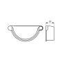 Lindab Steel Gutter Right Hand Stop End - 190mm Anthracite Grey
