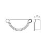 Lindab Magestic Steel Gutter Right Hand Stop End - 190mm Galvanised