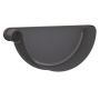 Lindab Steel Gutter Left Hand Stop End - 190mm Graphite