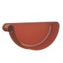Lindab Steel Gutter Left Hand Stop End - 190mm Tile Red
