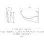 FloPlast Half Round Gutter Fascia Bracket - 112mm Black