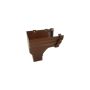 FloPlast Ogee Gutter Stopend Outlet Left Hand - 110mm x 80mm Brown