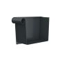 Lindab Rectangular Steel Gutter Left Hand Stop End - 140mm Anthracite Grey