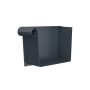 Lindab Rectangular Steel Gutter Left Hand Stop End - 140mm Graphite