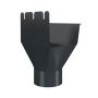 Lindab Rectangular Steel Gutter Outlet 87mm - 140mm Anthracite Grey
