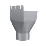 Lindab Rectangular Steel Gutter Outlet 100mm - 140mm Silver Metallic