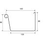 Lindab Rectangular Steel Gutter - 140mm x 3mtr Graphite
