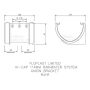 FloPlast Deepflow/ Hi-Cap Gutter Union Bracket - 115mm x 75mm Grey
