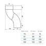 Lindab Steel One-Piece Downpipe Offset - 87mm Anthracite Metallic