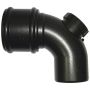 FloPlast Ring Seal Soil Access Bend - 92.5 Degree x 110mm Cast Iron Effect