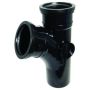FloPlast Ring Seal Soil Branch Single Socket - 112.5 Degree x 110mm Black - Pack of 2