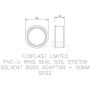 FloPlast Solvent Weld Soil Boss Adaptor - 50mm Black