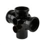 FloPlast Ring Seal Soil Double Branch - 92.5 Degree x 110mm Black
