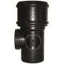 FloPlast Ring Seal Soil Access Pipe Single Socket - 110mm Cast Iron Effect