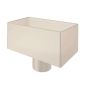 Lindab Steel Large Rectangular Water Hopper - 75mm Antique White